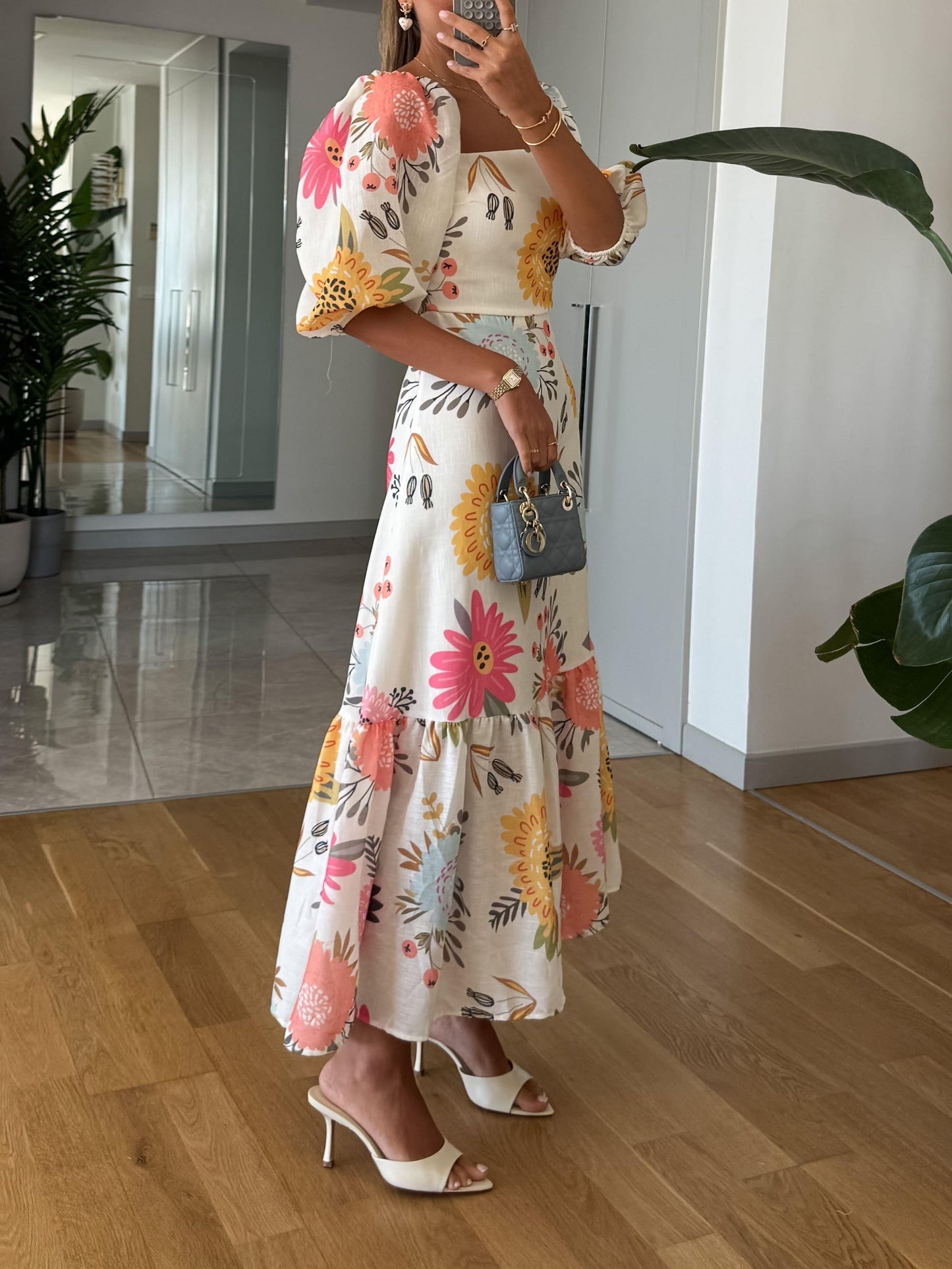 Ella™️ Bloemenjurk met pofmouwen
