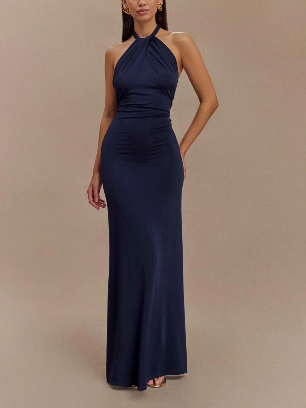 Eliva™ - Slinky Halter Maxi Jurk