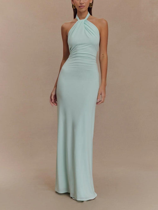 Eliva™ - Slinky Halter Maxi Jurk