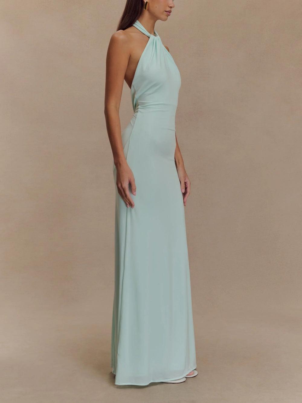 Eliva™ - Slinky Halter Maxi Jurk