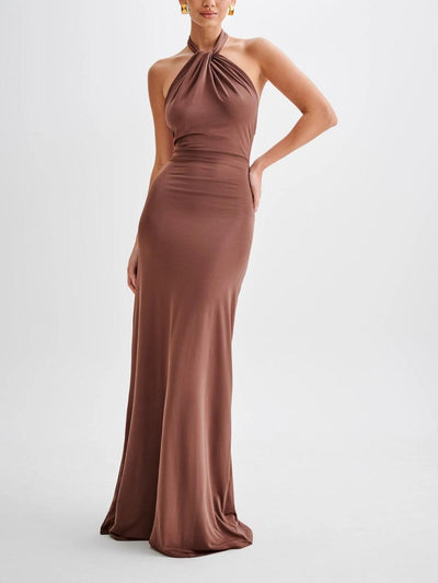 Eliva™ - Slinky Halter Maxi Jurk