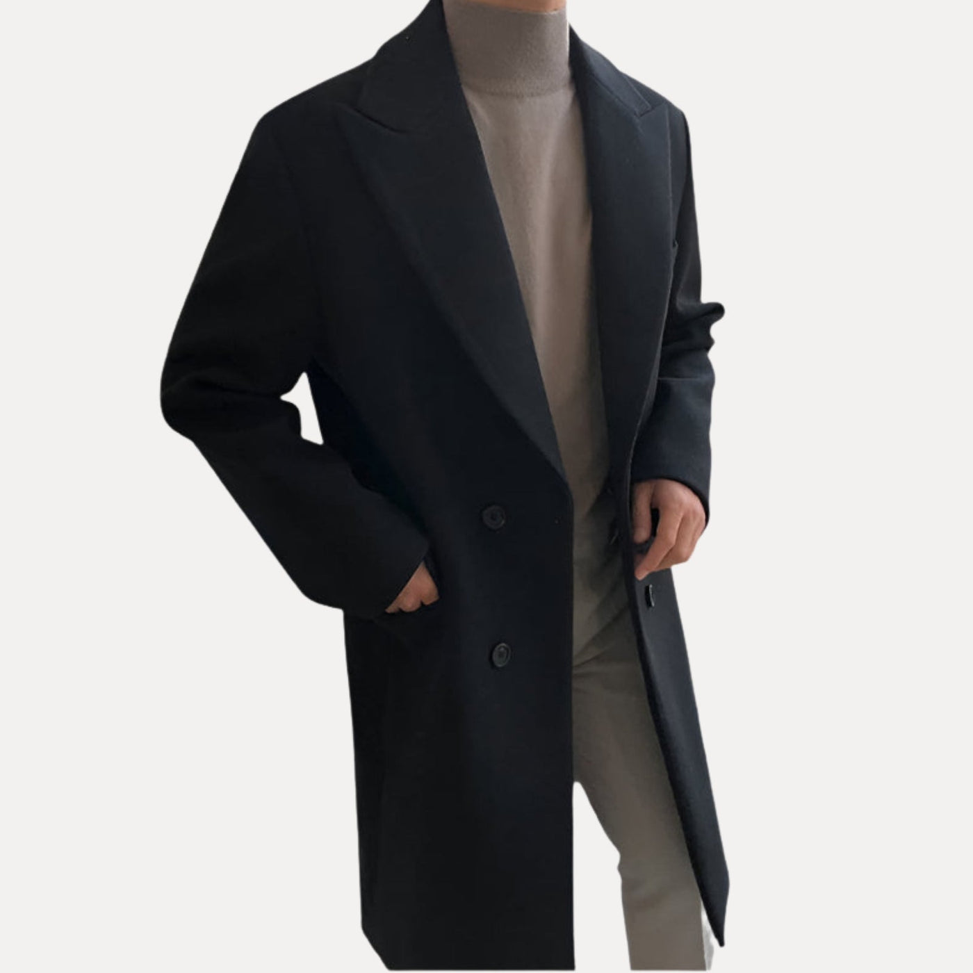 Elegant coat with a double button closure