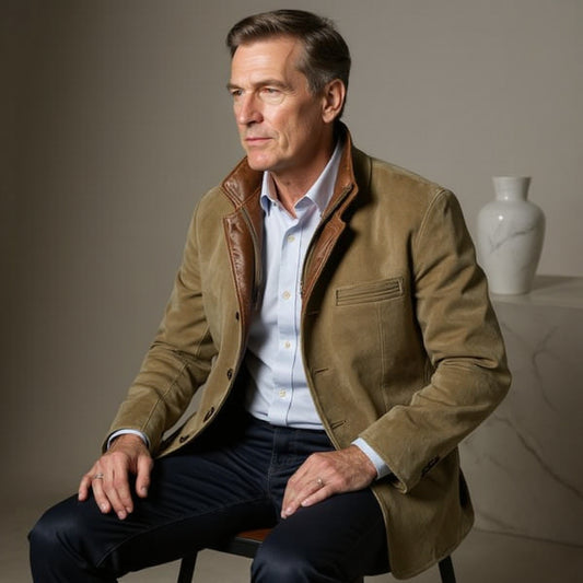 Suède Vintage Buckskin Jas Heren