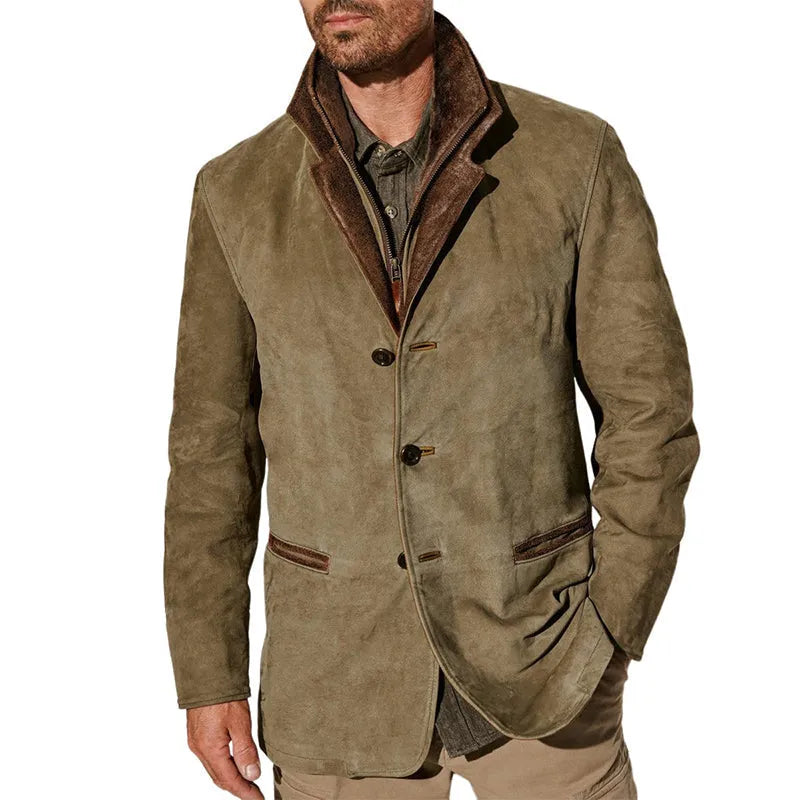 Suède Vintage Buckskin Jas Heren