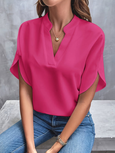 Mieke™ | Schlichte Bluse mit V-Ausschnitt