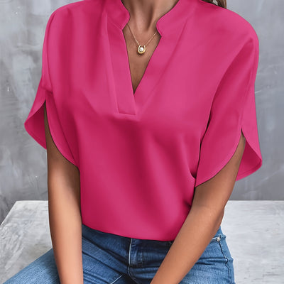 Mieke™ | Schlichte Bluse mit V-Ausschnitt