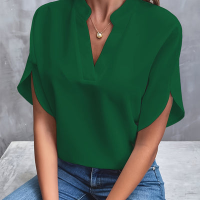 Mieke™ | Schlichte Bluse mit V-Ausschnitt