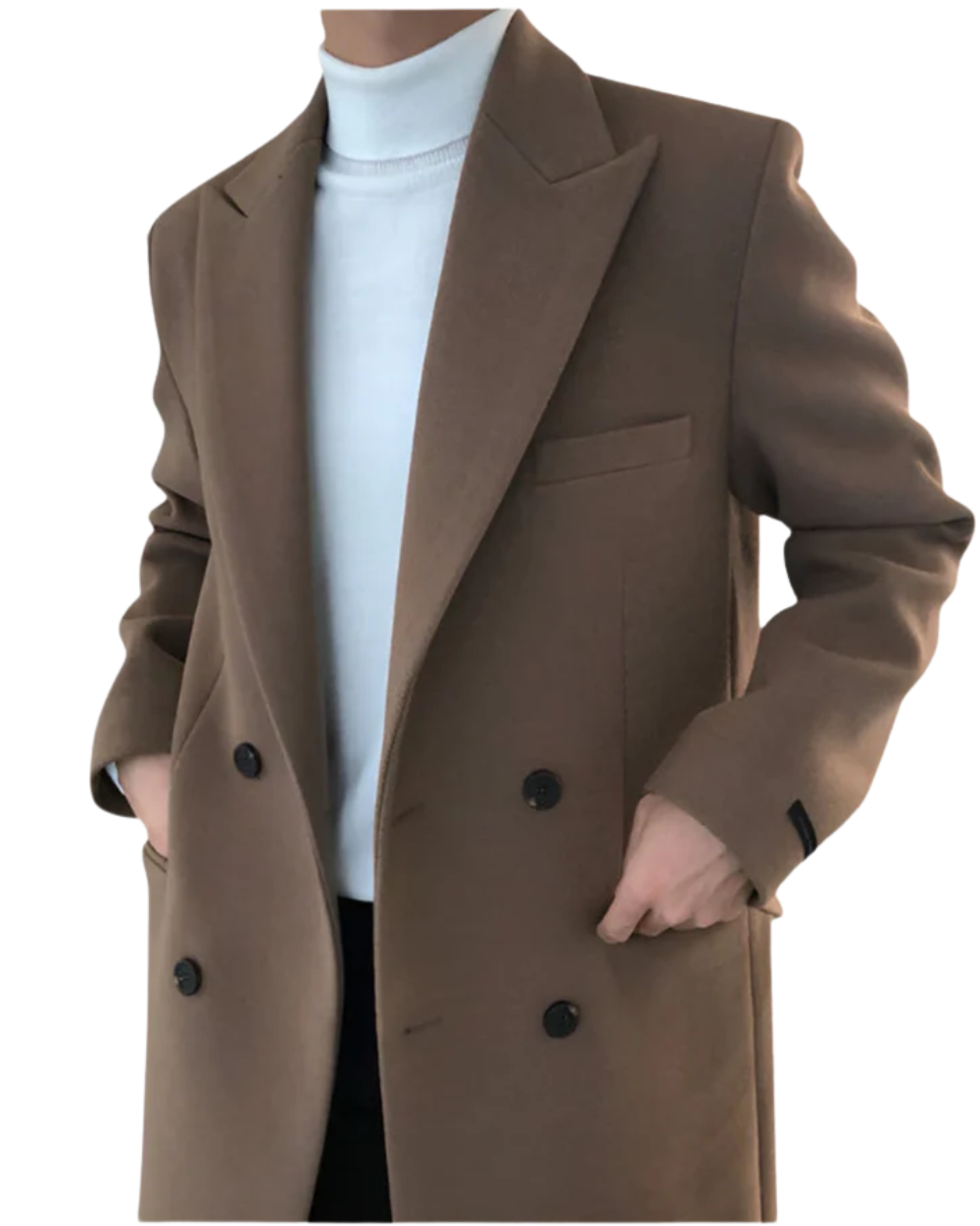 Elegant coat with a double button closure